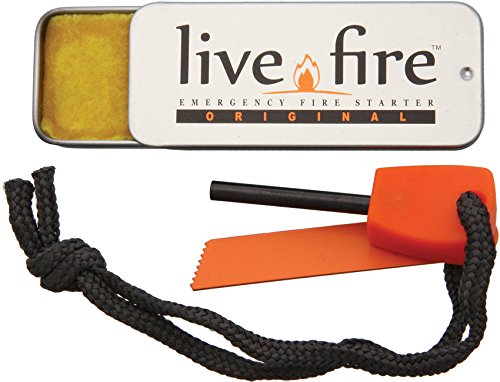 Live Fire pour Homme kit de Survie Allume-feu C/W Ferocerrium Tige et Striker - Argent, Medium