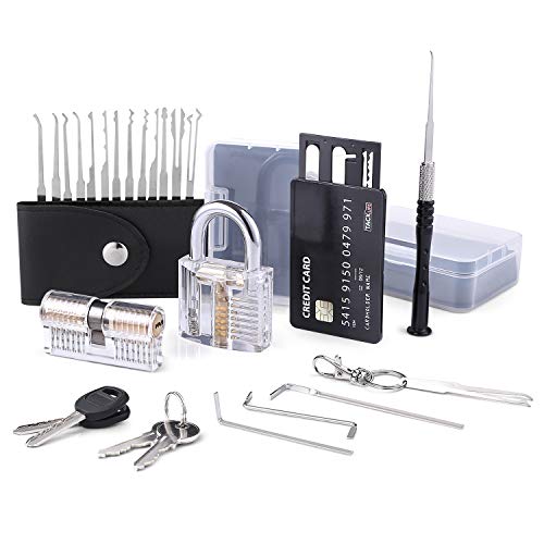 Kit De Crochetage De Serrure 20 En 1 - Acier Inoxydable Et Aluminium, Pour Débutants Et Pros, Situations D'urgence, Portable